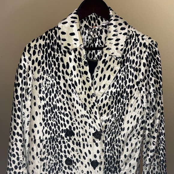 Free People Jackets & Blazers - Free People Black and White Spotted Trench Coat